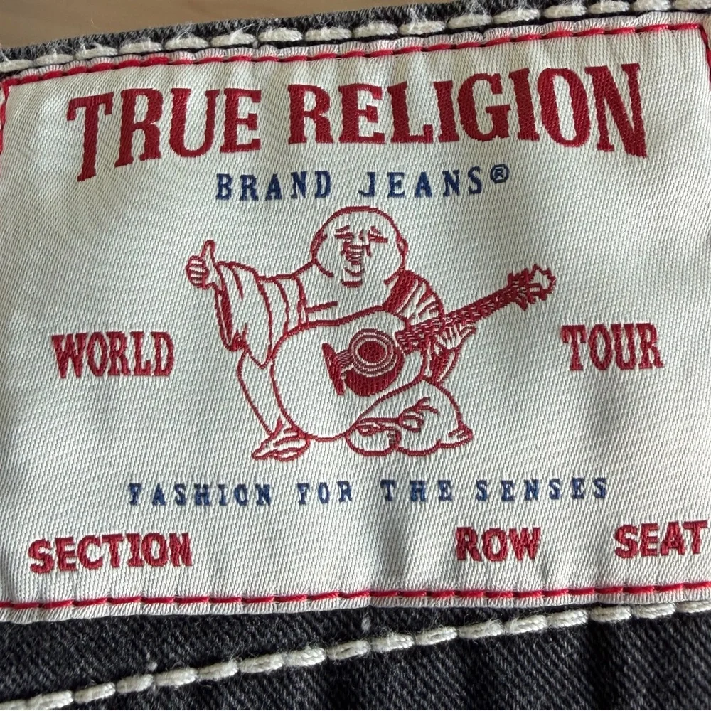 NWT Men's True Religion Grey Smoky Mist Jeans - Ricky, Relaxed Straight, W36 L34